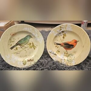 Set Of 2 Cypress Home “Birds” Plates 8”